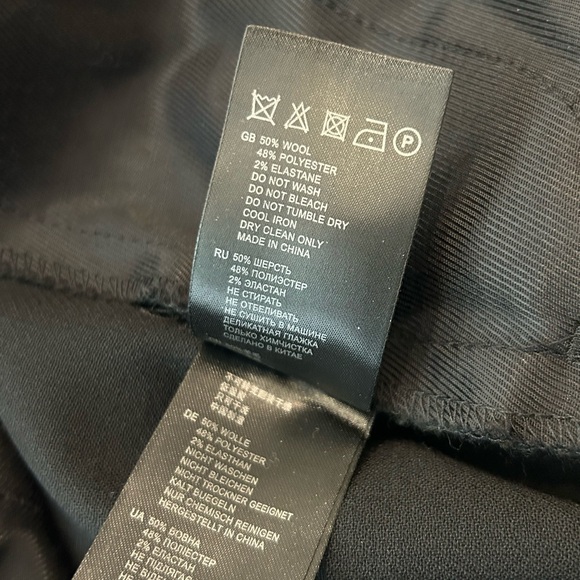 Reiss Hartley Wide Leg Classic Black Women's Dress Pants Size 6 Elegant Wool - Picture 8 of 8